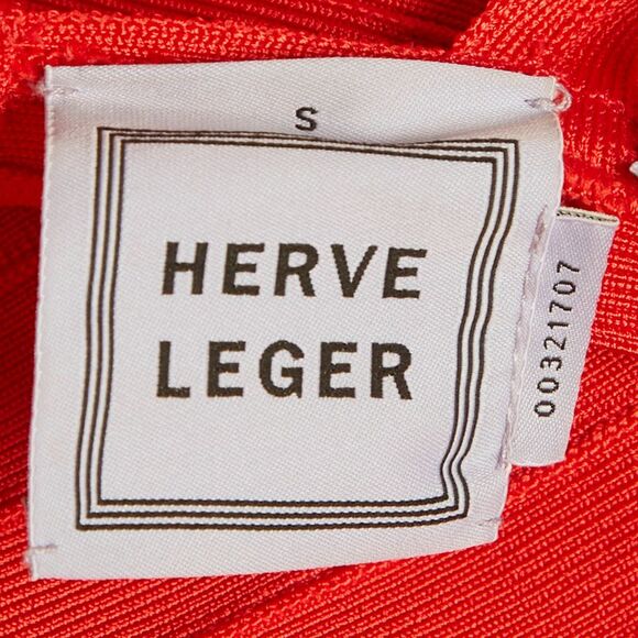 Herve Leger Red Knit Maxi Bandage Dress S - Picture 4 of 5